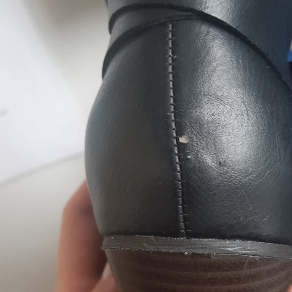 Xoxo black faux leather heeled ankle booties boots - Picture 9 of 11